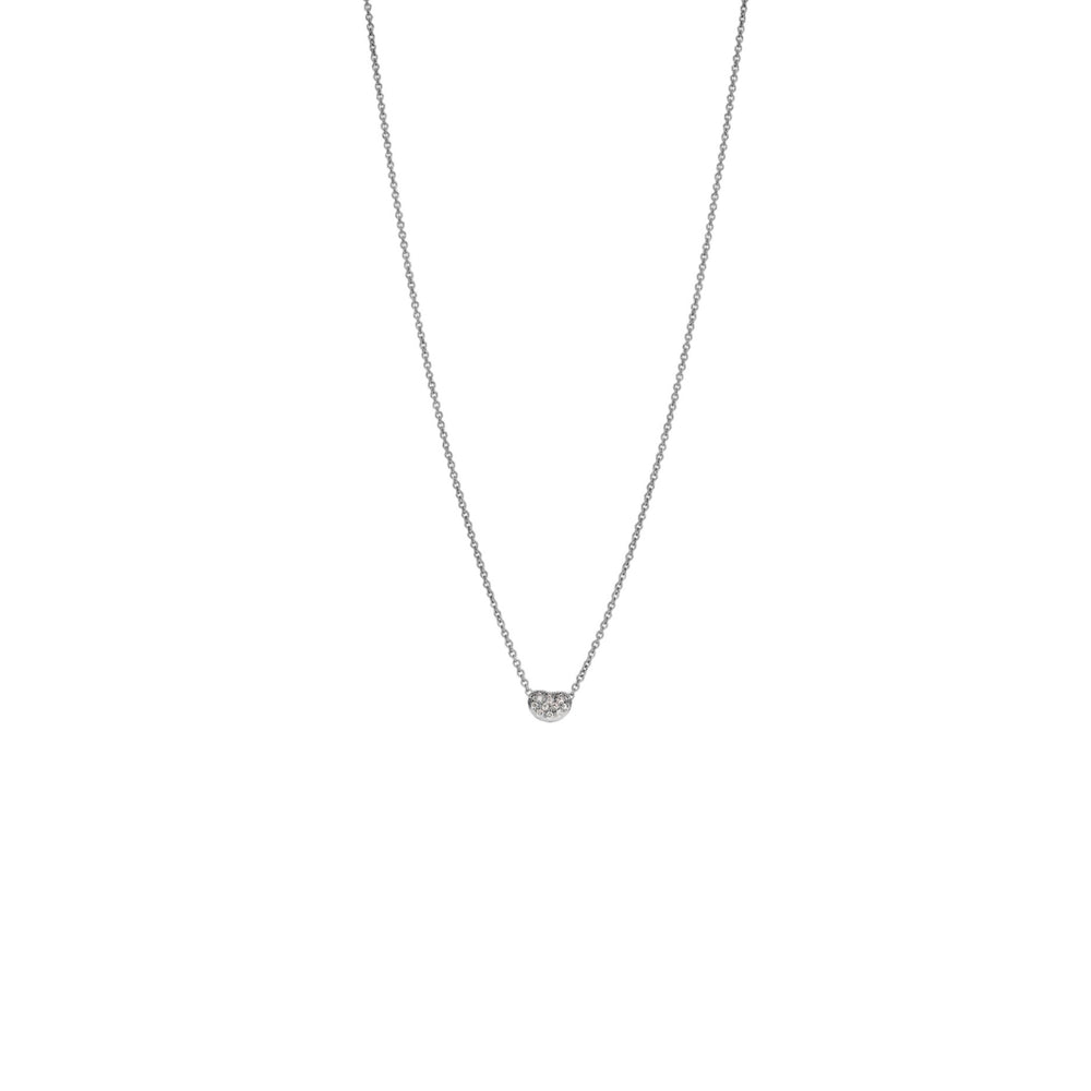 COLLAR T BEAN SILVER ZIRCONIAS