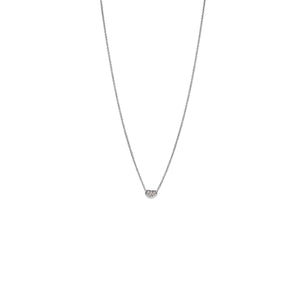 COLLAR T BEAN SILVER ZIRCONIAS