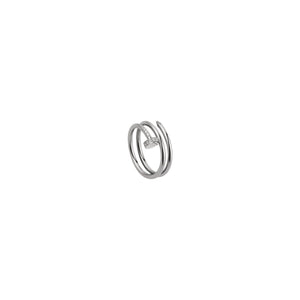 ANILLO CLAVO DOBLE SILVER ZIRCONIAS