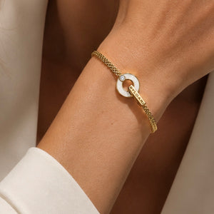 PULSERA BV GOLD CON ZIRCONIA