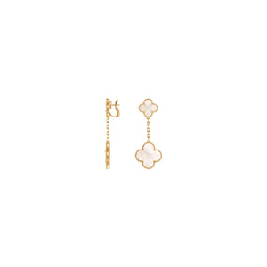 ARETES VF COLGANTE DOBLE GOLD WHITE