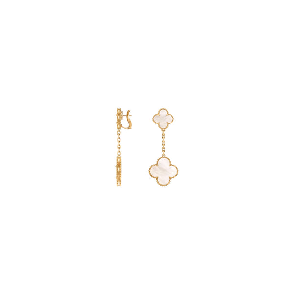 ARETES VF COLGANTE DOBLE GOLD WHITE