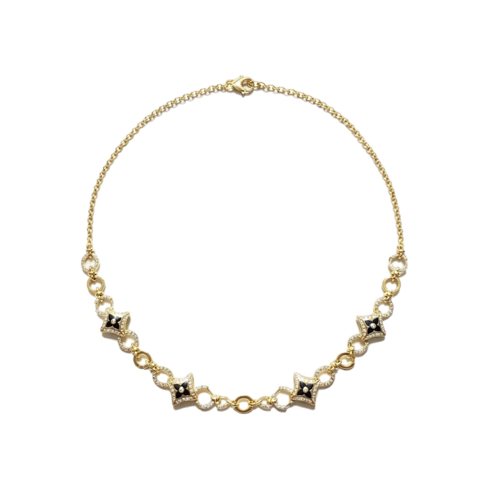 COLLAR LV INSIGNIAS BLOSSOM GOLD BLACK