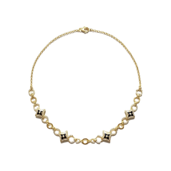 COLLAR LV INSIGNIAS BLOSSOM GOLD BLACK