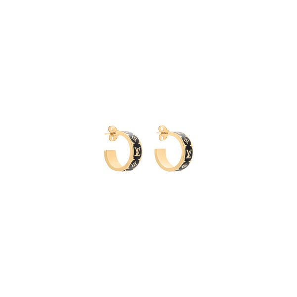 ARETES LV MONOGRAM ENAMEL