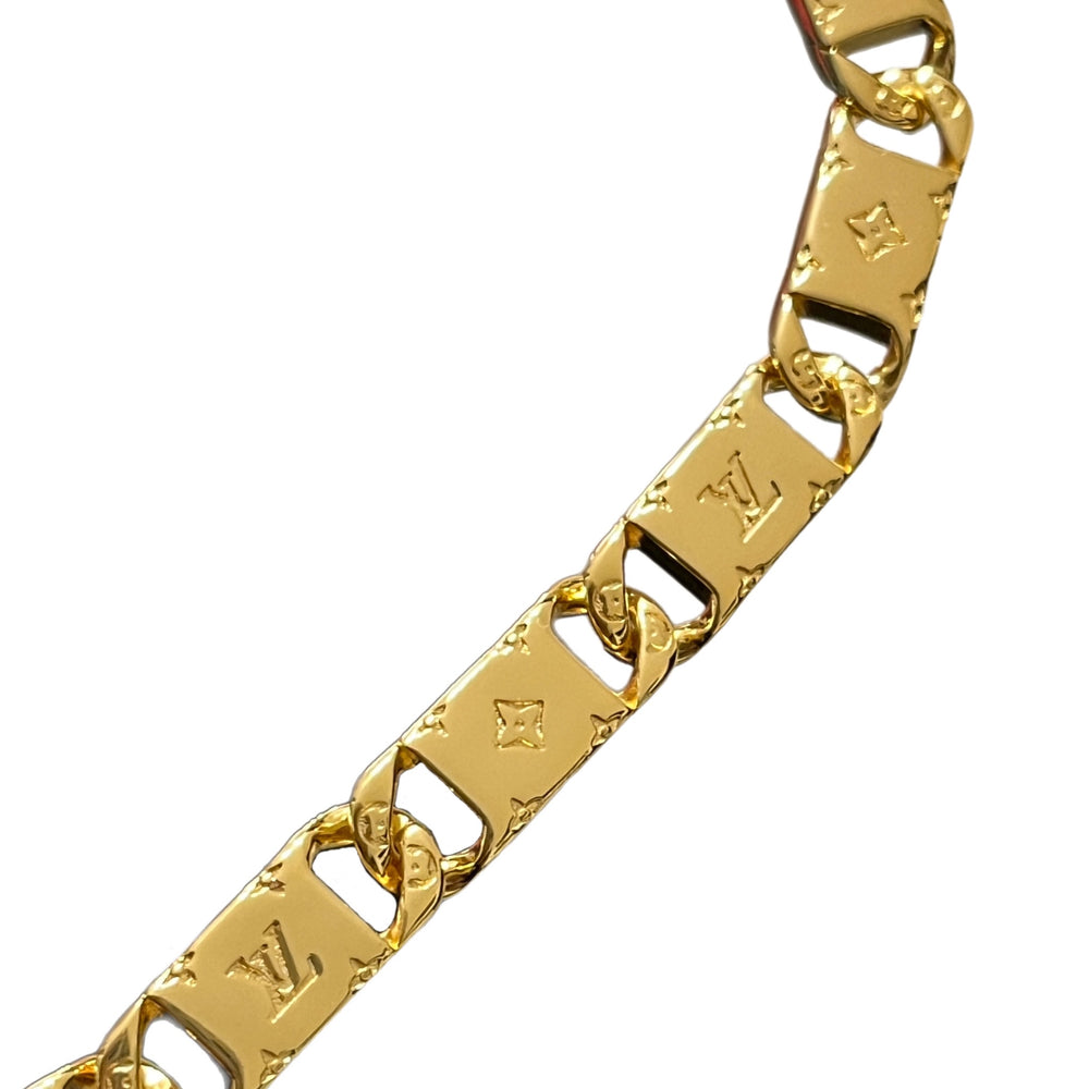 COLLAR ESLABONES GRABADO LV GOLD