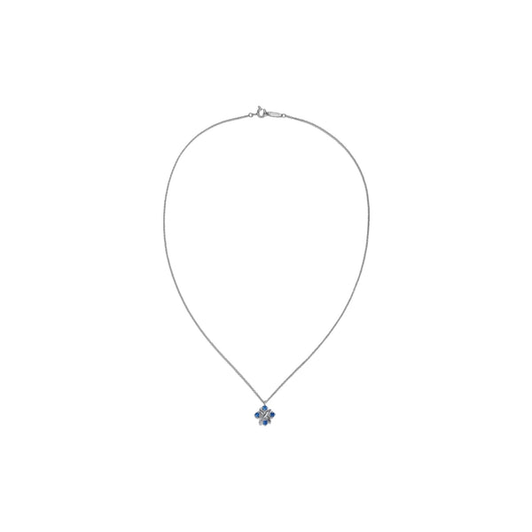 COLLAR T SIXTEEN STONE SILVER BLUE