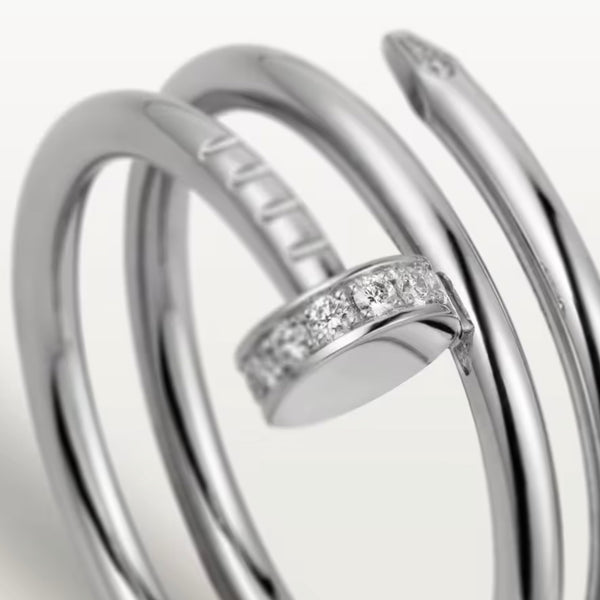 ANILLO CLAVO DOBLE SILVER ZIRCONIAS