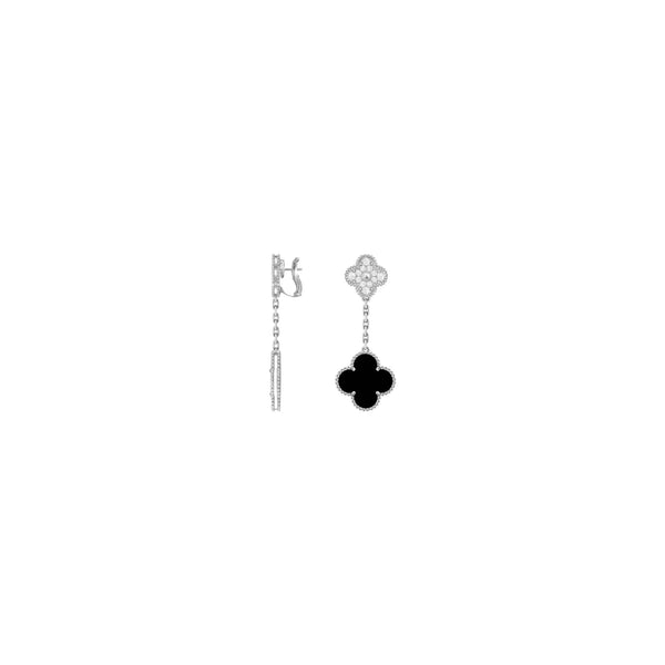 ARETES VF COLGANTE DOBLE SILVER BLACK