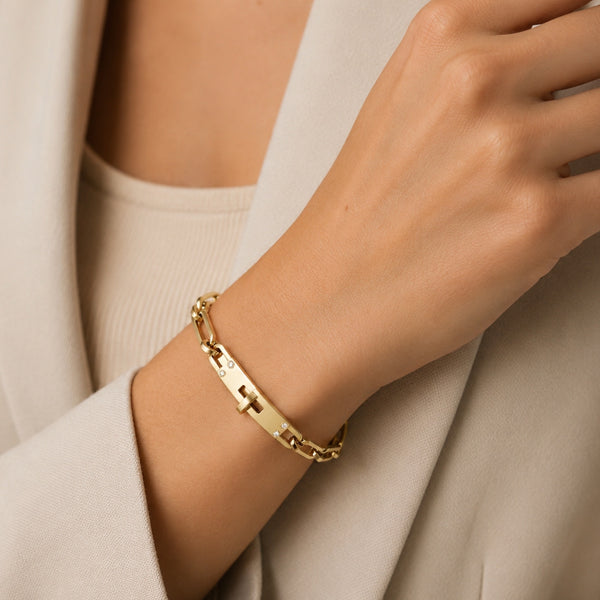 BRAZALETE H ESLABONES CHAINE GOLD