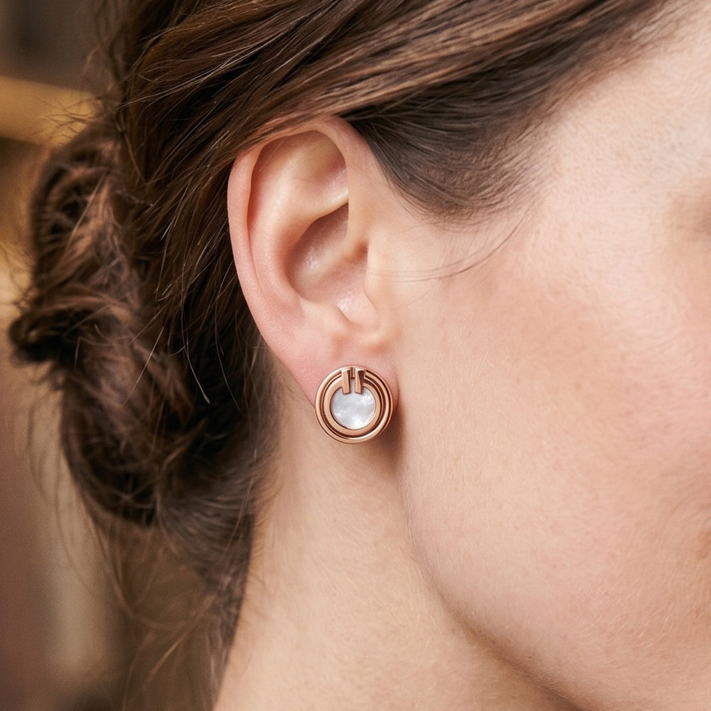 ARETES T CIRCULARES ROSE GOLD