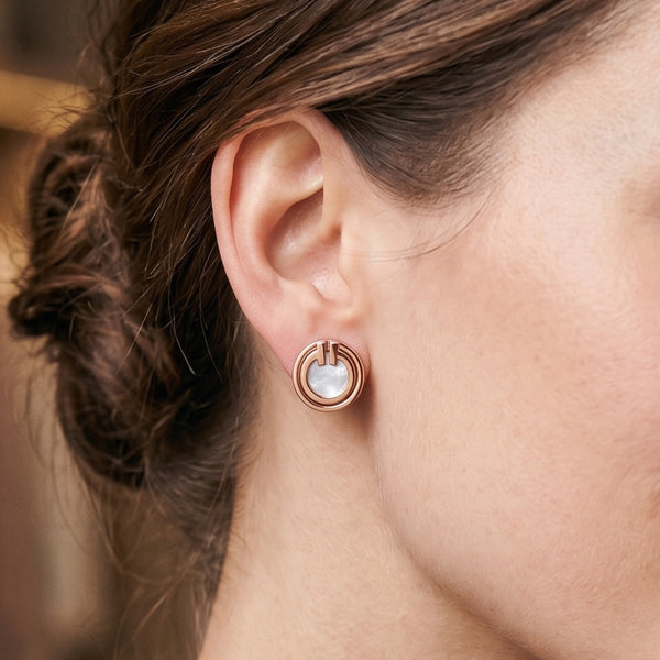 ARETES T CIRCULARES ROSE GOLD