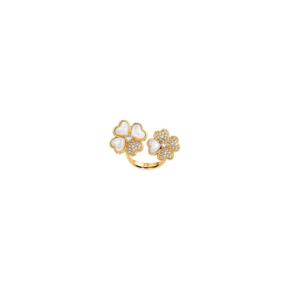 ANILLO FLOWER HALF ZIRCONIAS GOLD