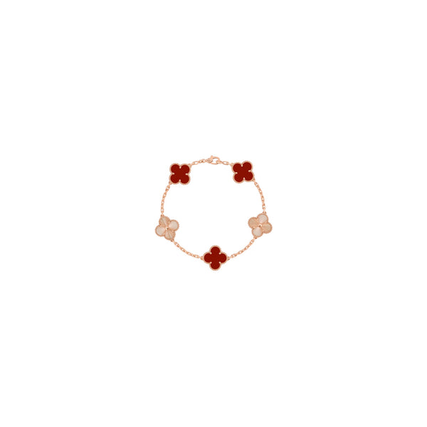 PULSERA VF ALHAMBRA ROSE GOLD-RED