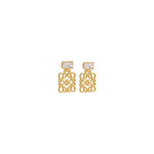 ARETES LW ANAGRAM ZIRCONIA