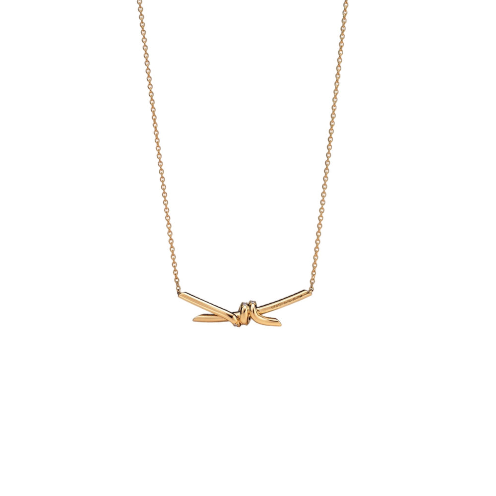 COLLAR KNOT GOLD ZIRCONIAS