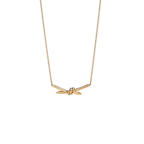 COLLAR KNOT GOLD ZIRCONIAS
