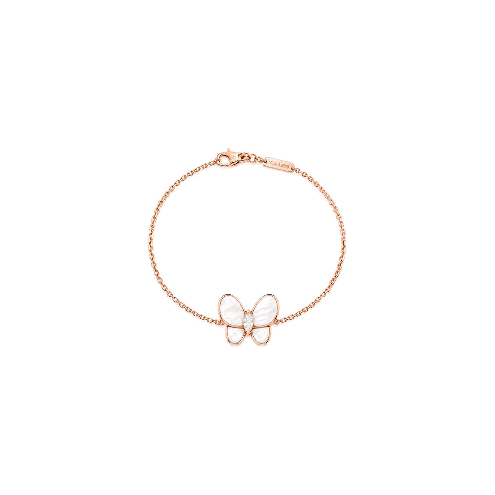 PULSERA VF BUTTERFLY PEARL ROSE GOLD