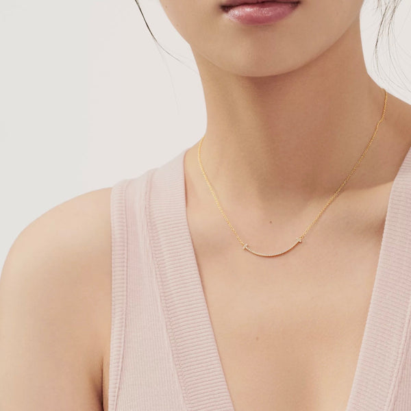 COLLAR T SMILE ZIRCONIAS GOLD