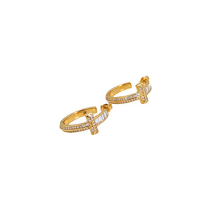 ARRACADAS T GOLD CON ZIRCONIA
