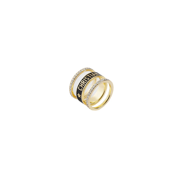 ANILLO CD ZIRCONIAS GOLD-BLACK