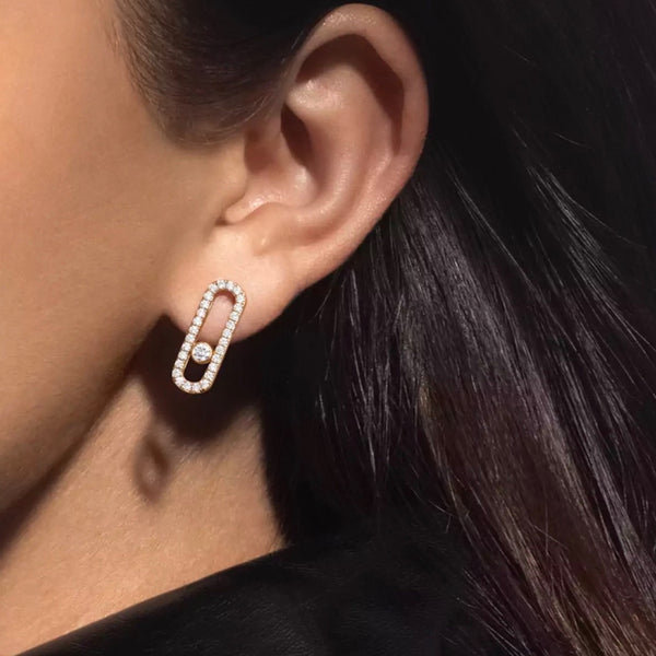 ARETES MOVE UNO GOLD ZIRCONIAS