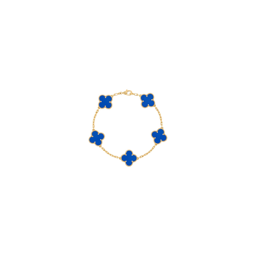 PULSERA VF TREBOL GOLD BLUE