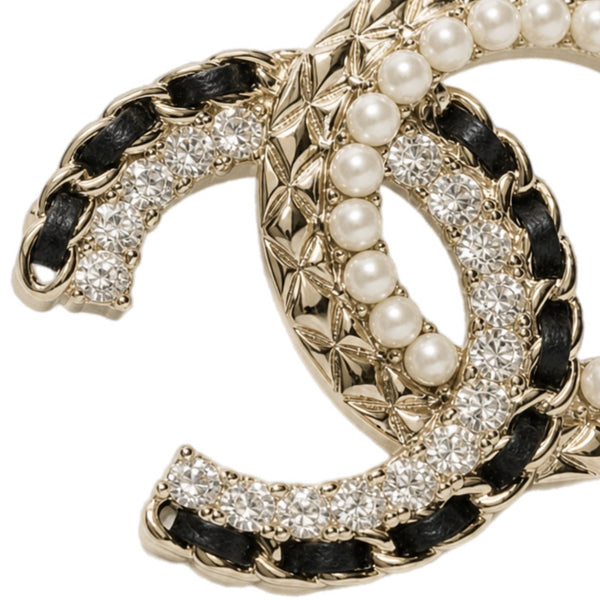 BROCHE CC PEARLS BLACK