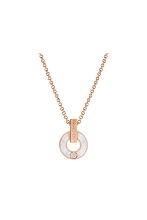 COLLAR BV ROSEGOLD PEARL ZIRCONIA