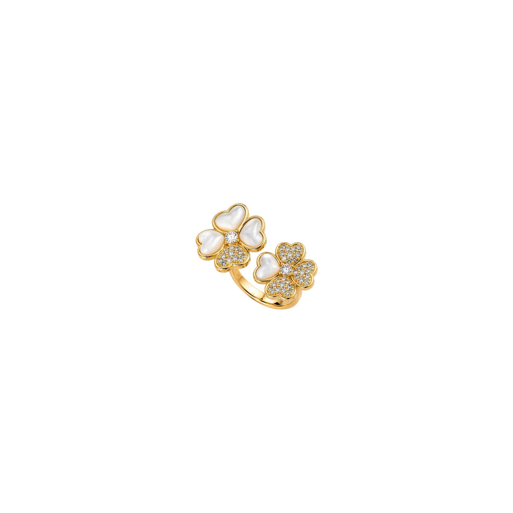 ANILLO FLOWER HALF ZIRCONIAS GOLD
