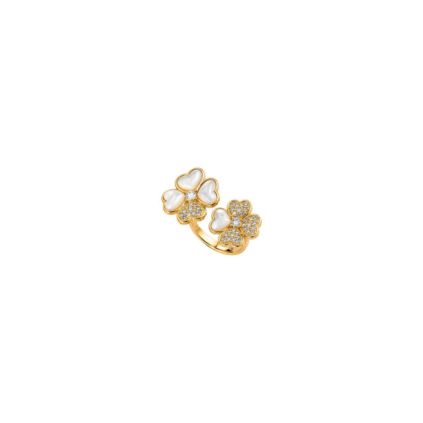 ANILLO FLOWER HALF ZIRCONIAS GOLD