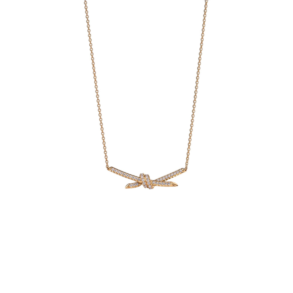 COLLAR KNOT GOLD ZIRCONIAS