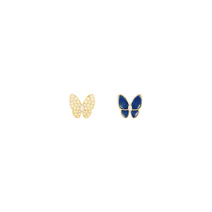 ARETES VF MARIPOSA BICOLOR DARK BLUE