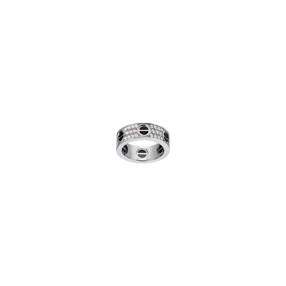 ANILLO LOVE SILVER-BLACK MICROZIRCONIAS