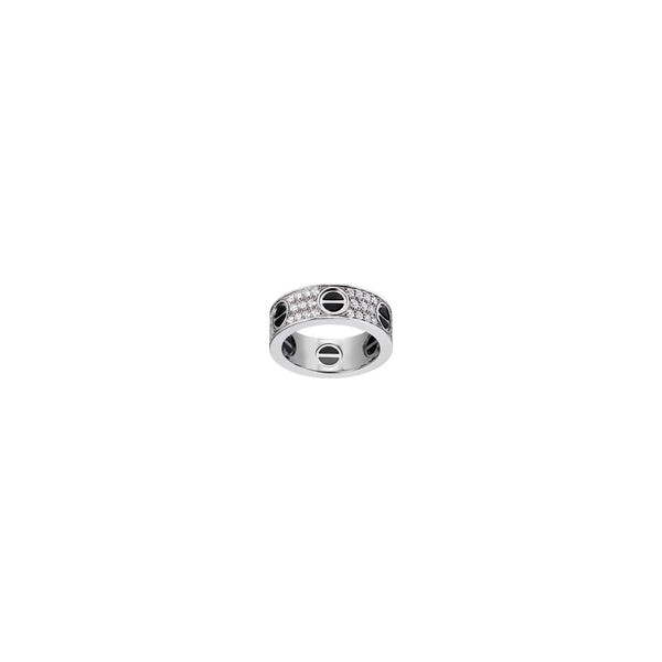 ANILLO LOVE SILVER-BLACK MICROZIRCONIAS