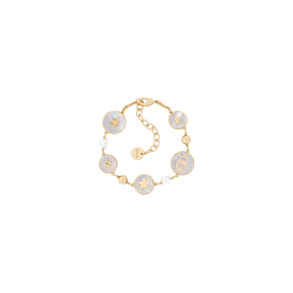 PULSERA CD D-LUCK GOLD WHITE