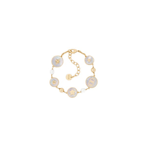 PULSERA CD D-LUCK GOLD WHITE