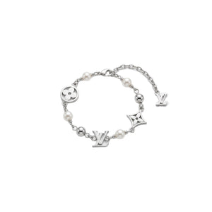 PULSERA LV SILVER LOGOS PEARL