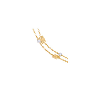 PULSERA C GOLD DOBLE PEARL