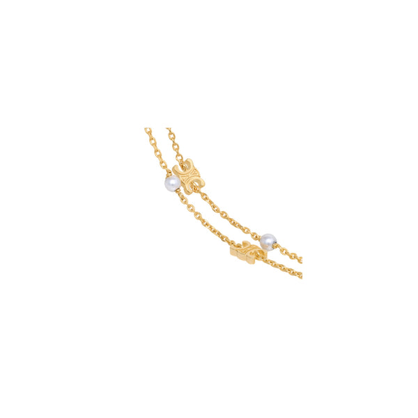 PULSERA C GOLD DOBLE PEARL