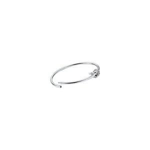 PULSERA T KNOT DELGADA SILVER ZIRCONIAS