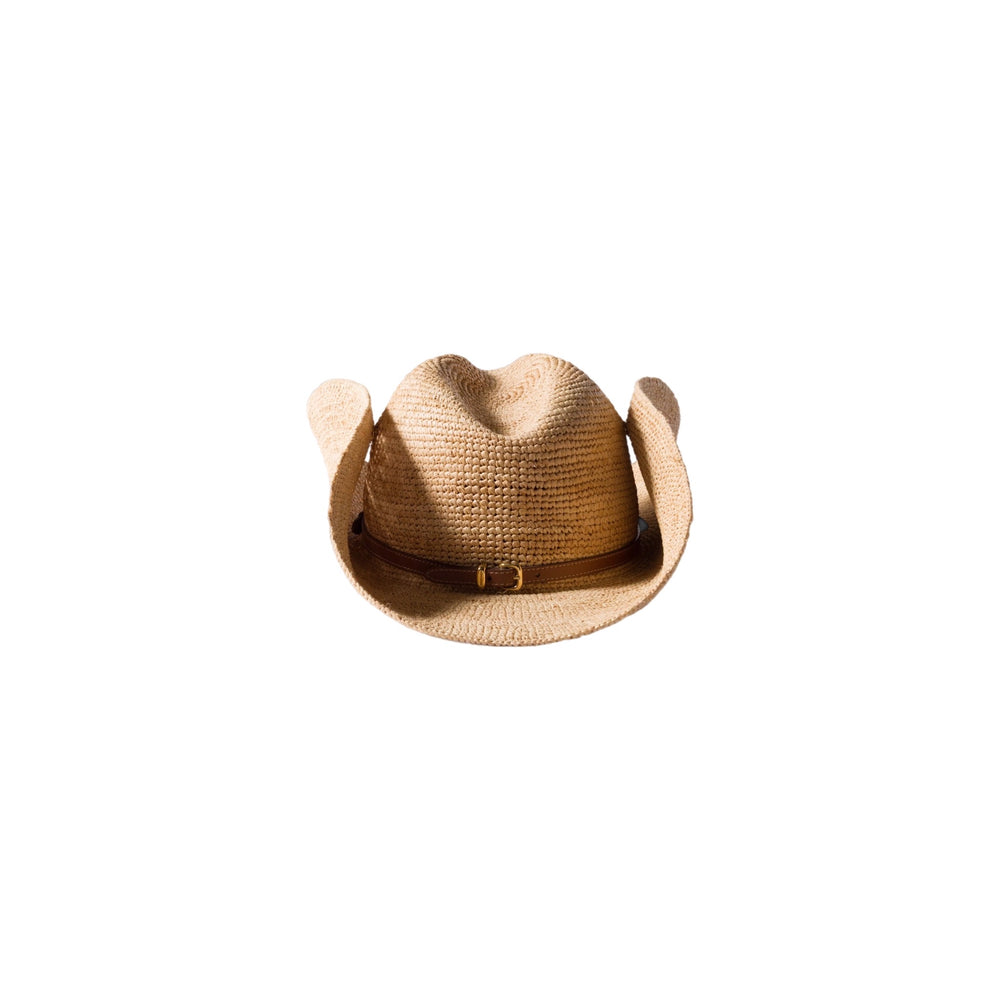 SOMBRERO MM RAFFIA BEIGE/RED