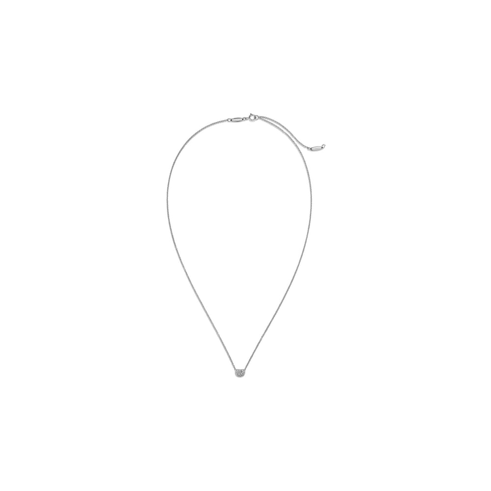 COLLAR T BEAN SILVER ZIRCONIAS