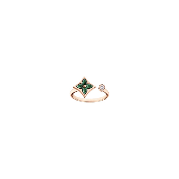 ANILLO LV GREEN BLOSSOM STAR ROSE GOLD