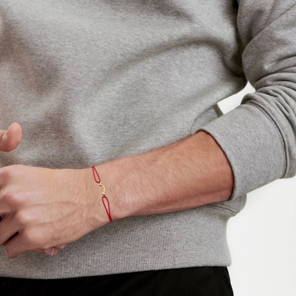 PULSERA SMILE DE TELA RED