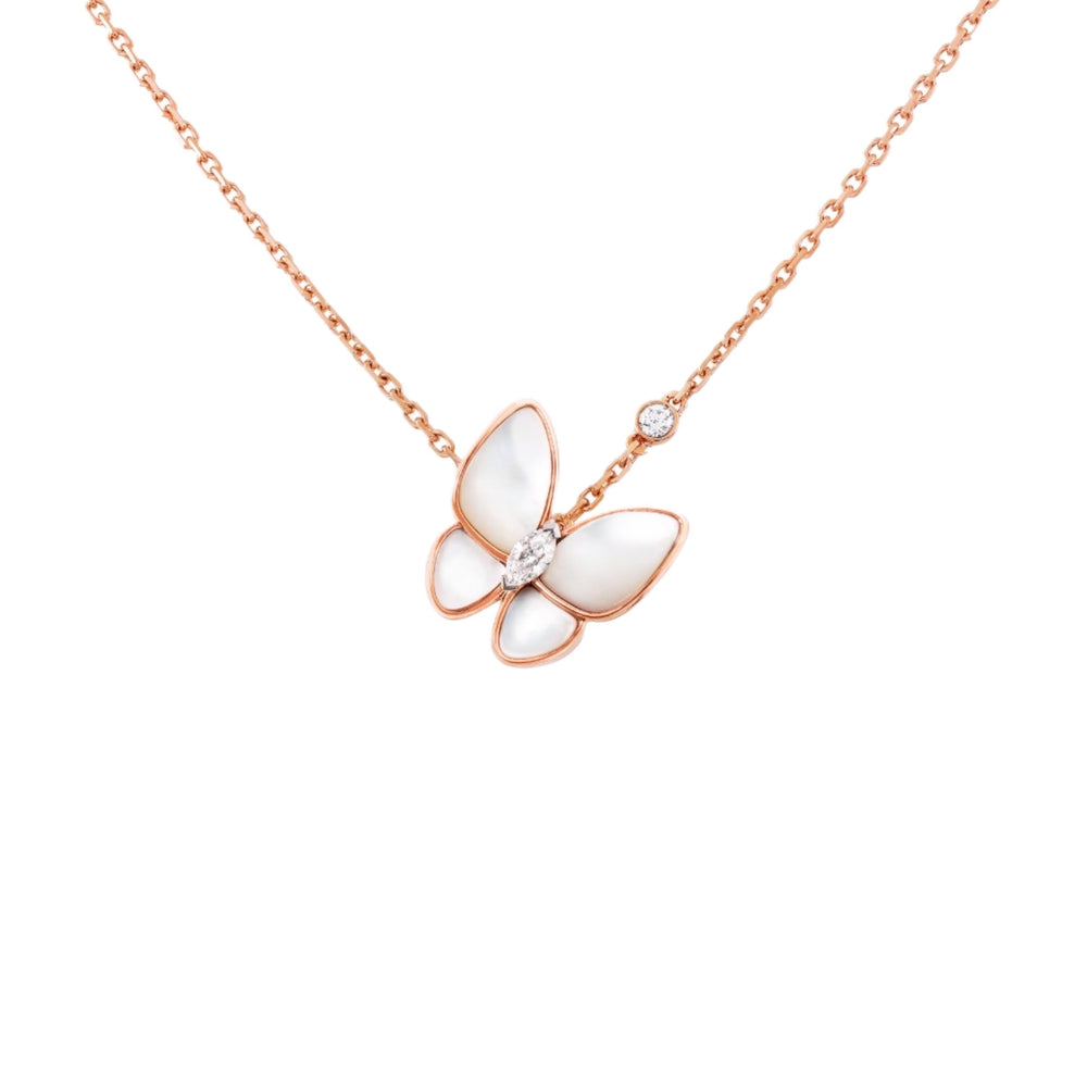 COLLAR MARIPOSA ROSE GOLD WHITE