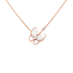 COLLAR MARIPOSA ROSE GOLD WHITE