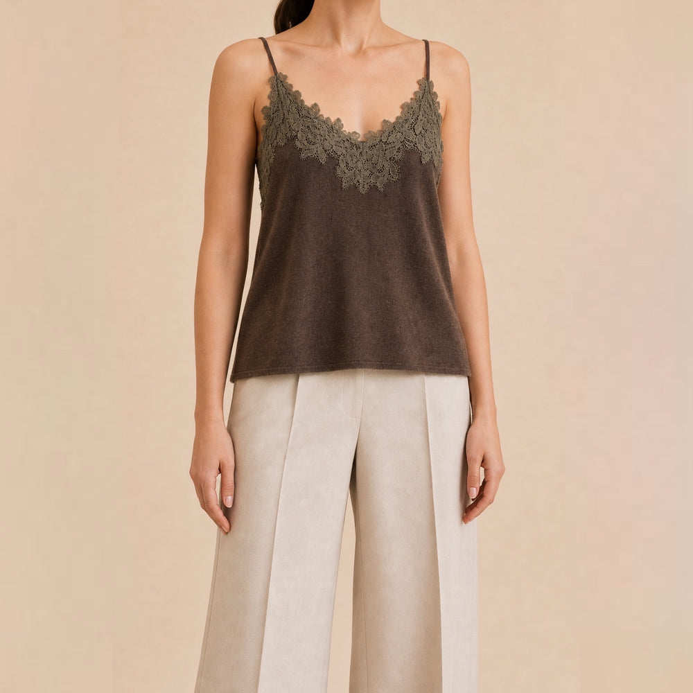 BLUSA ENCAJE CASHMERE BROWN JW