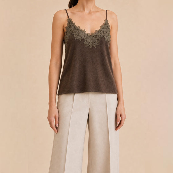 BLUSA ENCAJE CASHMERE BROWN JW