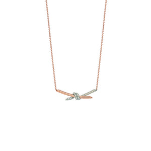 COLLAR KNOT ROSEGOLD HALF ZIRCONIAS